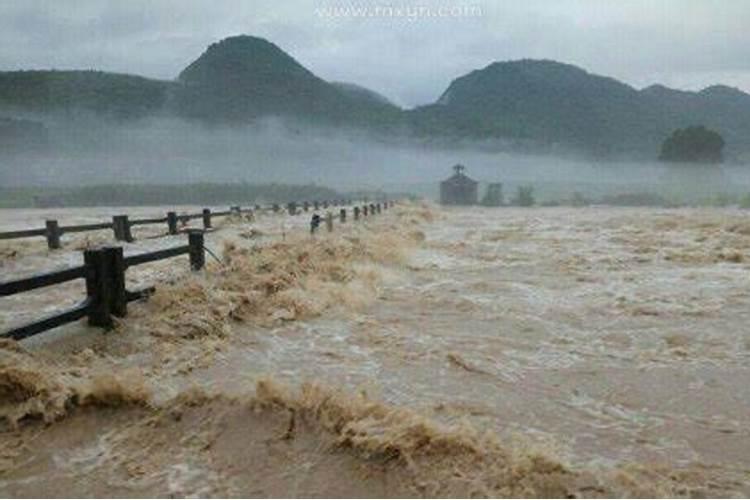 梦见大水下雨