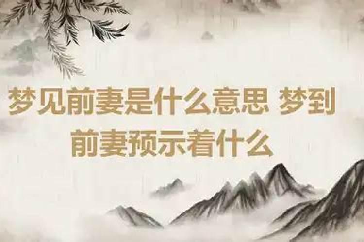 梦到前妻预示什么