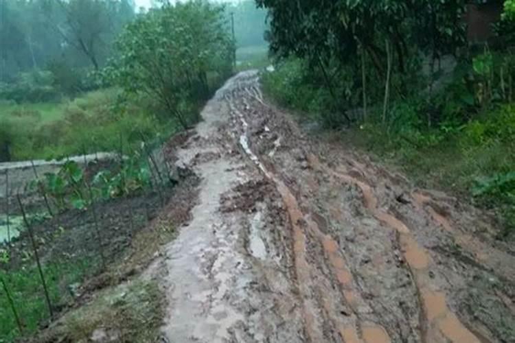 梦见下雨的泥土路