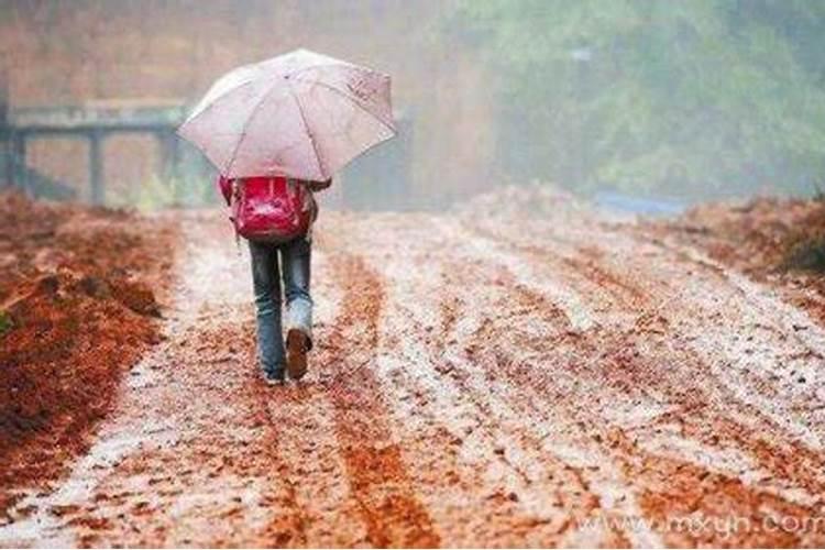 梦到下雨走泥路