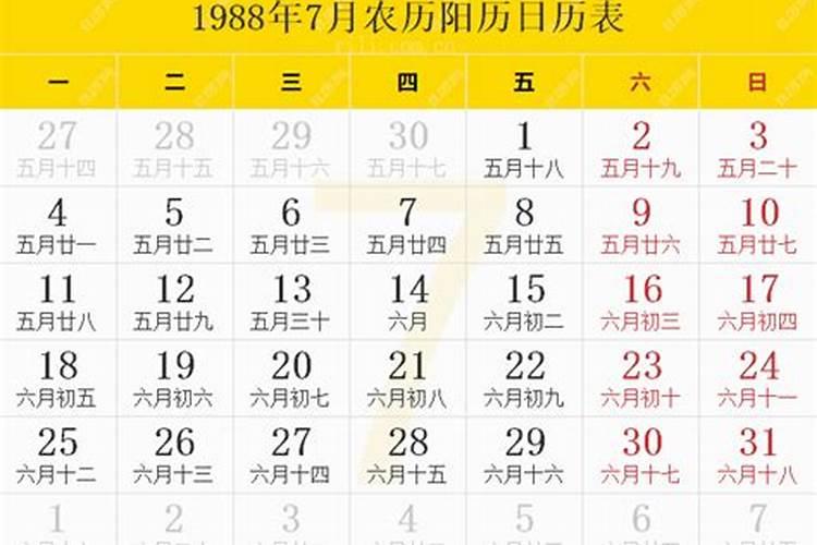 1988.7.9农历是什么星座