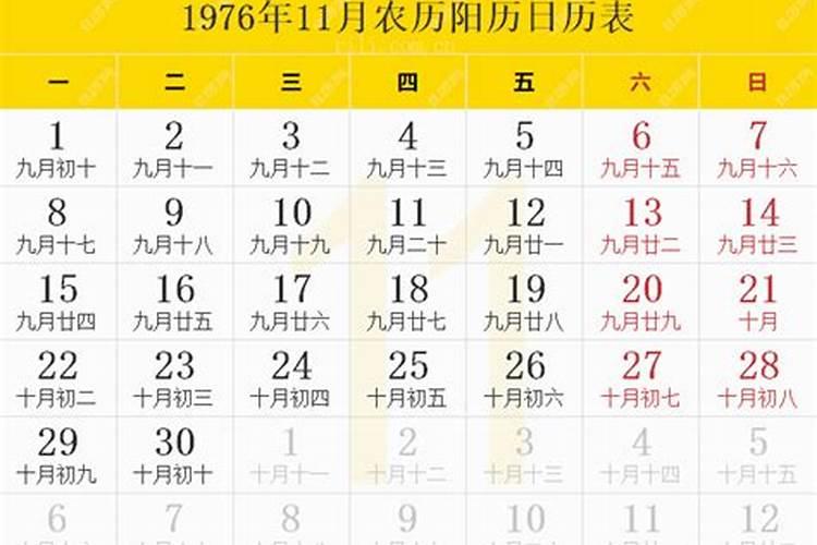 农历1976年11月16日五行属什么