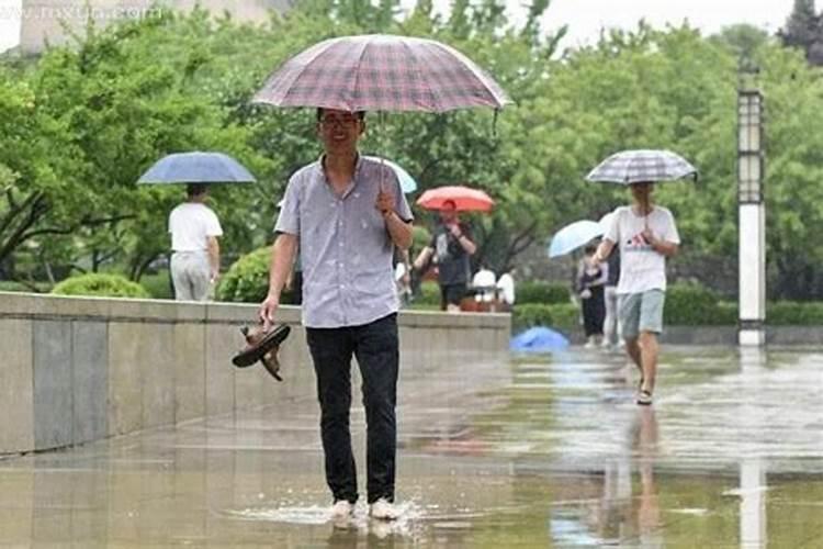 梦见雨天走路